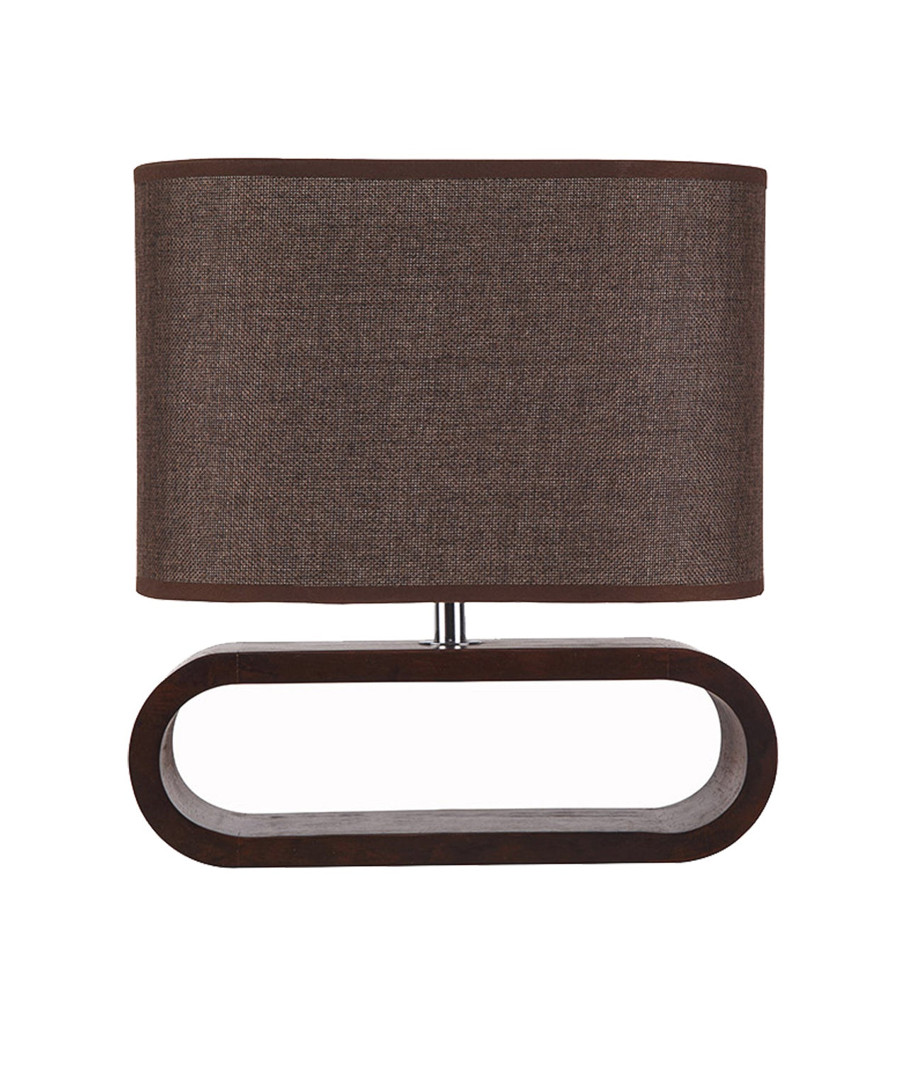 LOTUS: Blonde / Dark Wood Cloth Shade Table Lamps