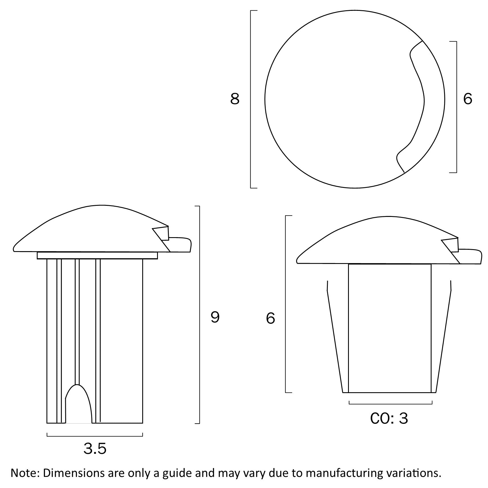 Luc G13 Black 3W 3000K IP65 One Way Inground Light