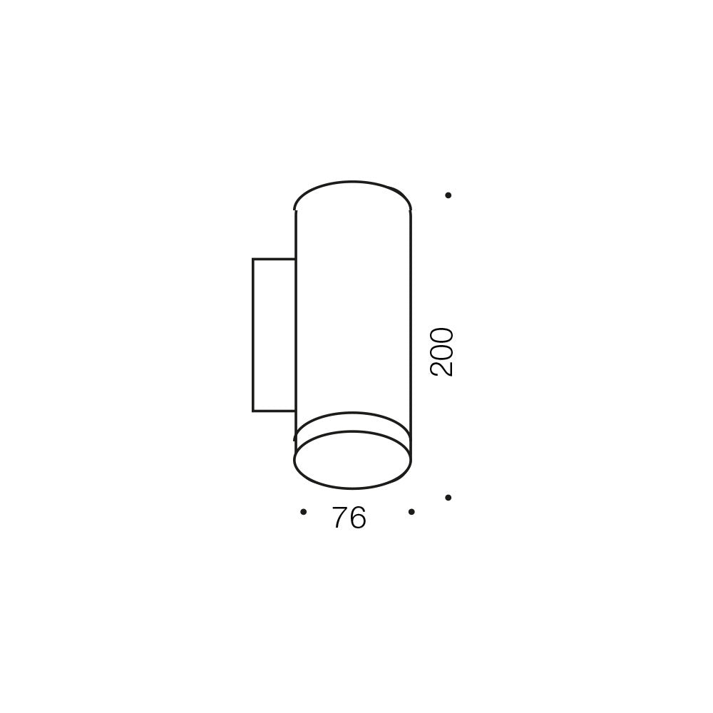 Ludek Black 2 x 4W 4000K IP54 Exterior Wall Light