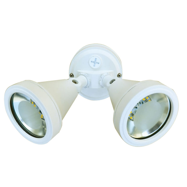 Cadet LED White Outdoor Twin Floodlight