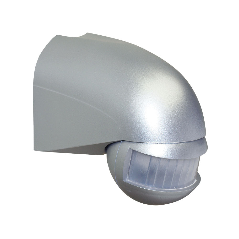 Motion Sensor Wall Mounted Silver 180 Degree Mount Unit