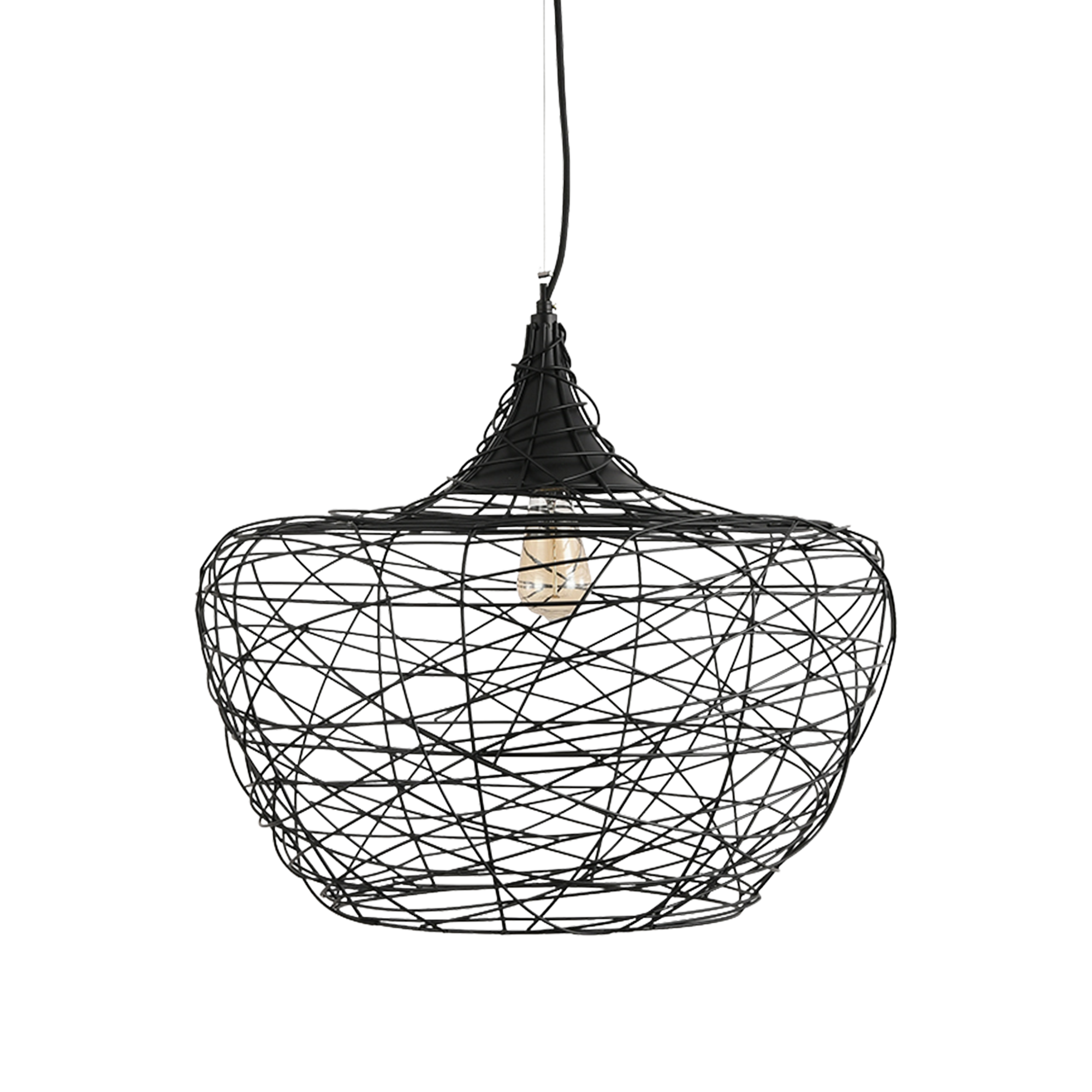 Weave 1 Light E27 Woven Iron Pendant