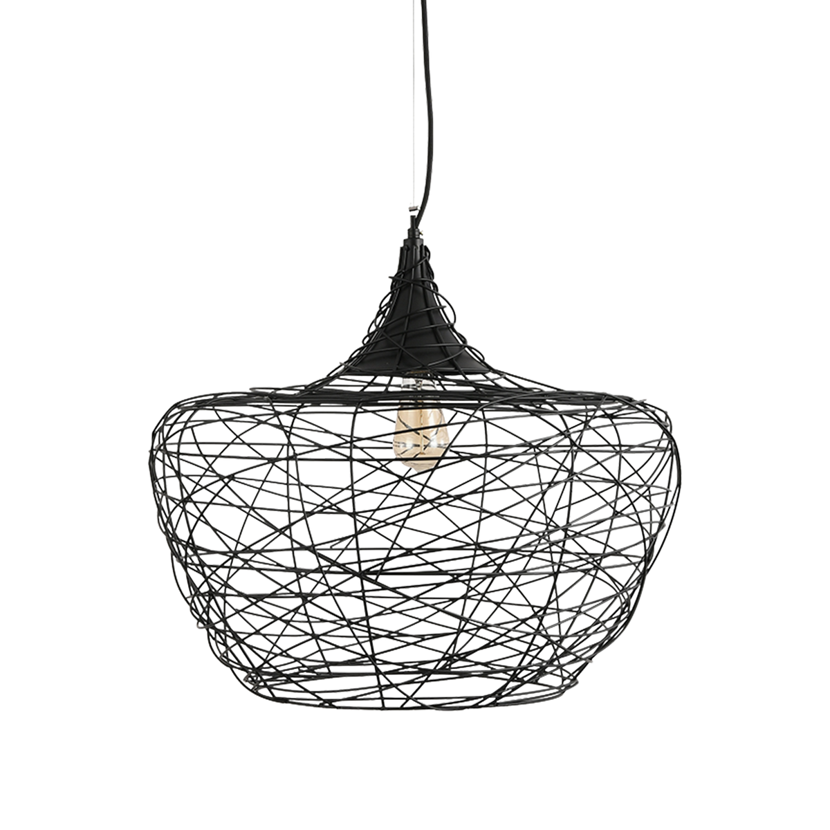 Weave 1 Light E27 Woven Iron Pendant