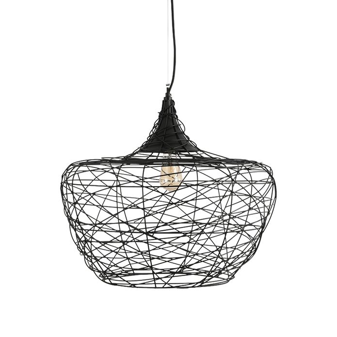 Weave 1 Light E27 Woven Iron Pendant