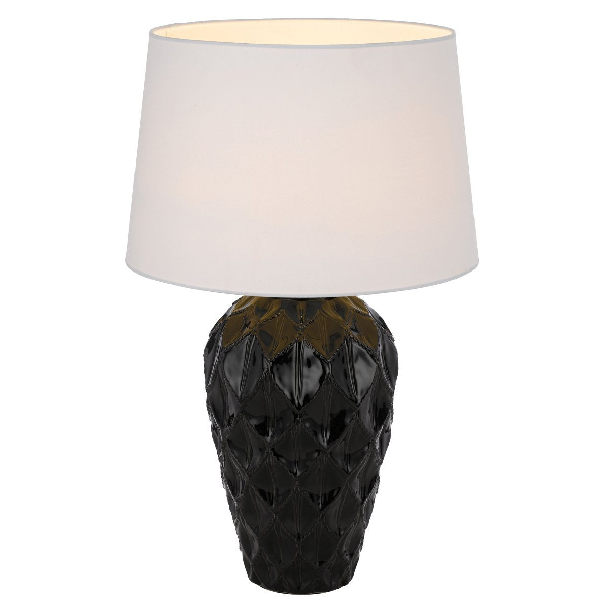 Madrid Table Lamp in Black with White Shade