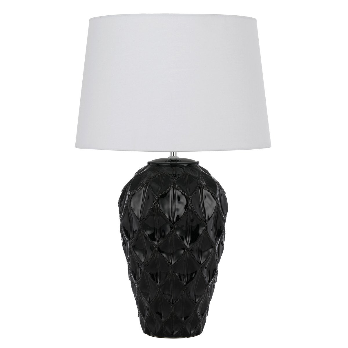 Madrid Table Lamp in Black with White Shade