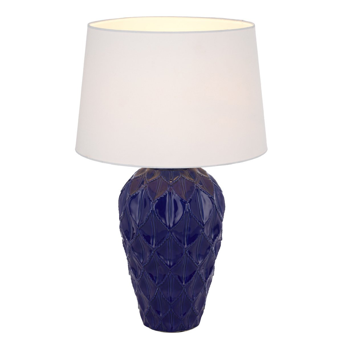 Madrid Table Lamp in Blue with White Shade