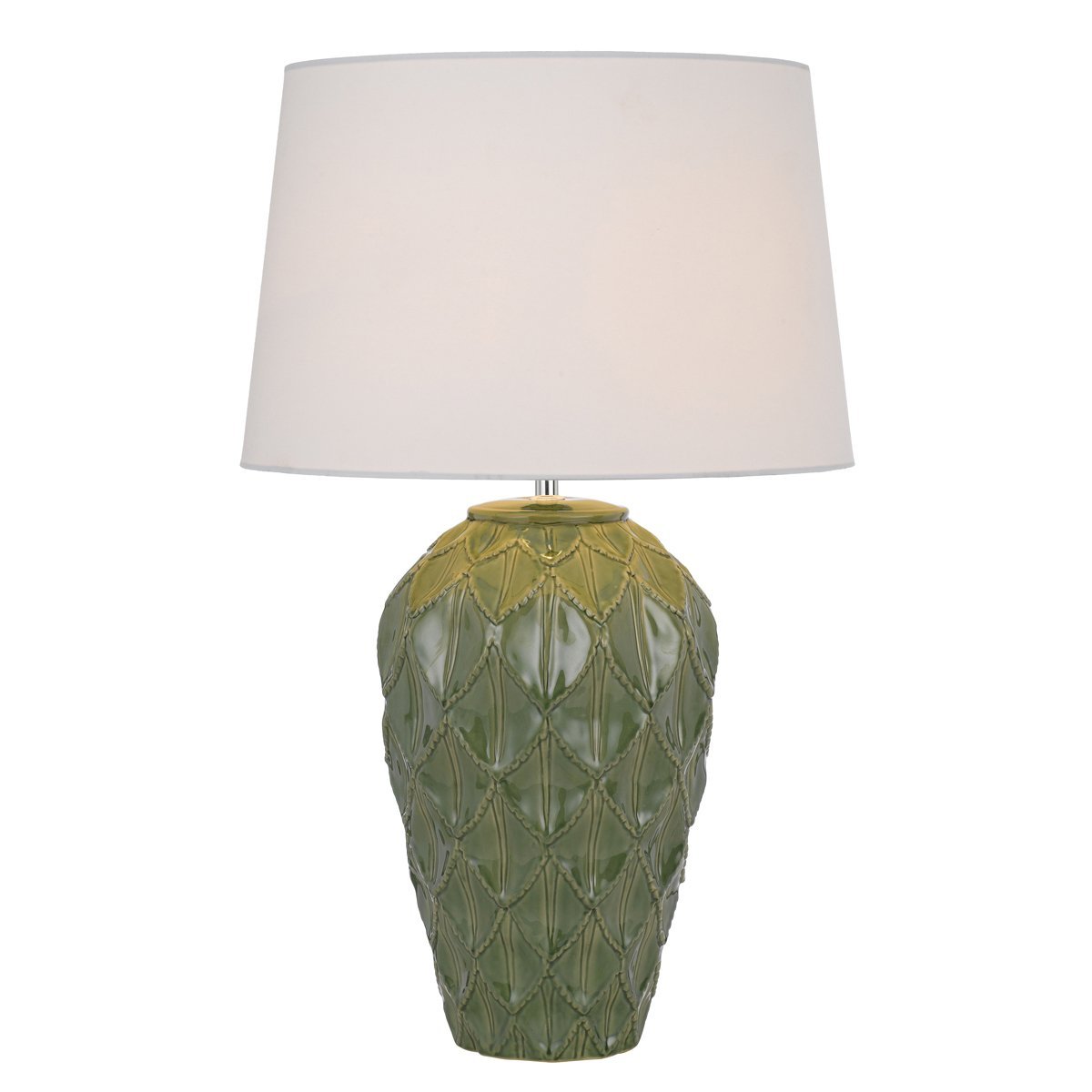 Madrid Table Lamp in Green with White Shade