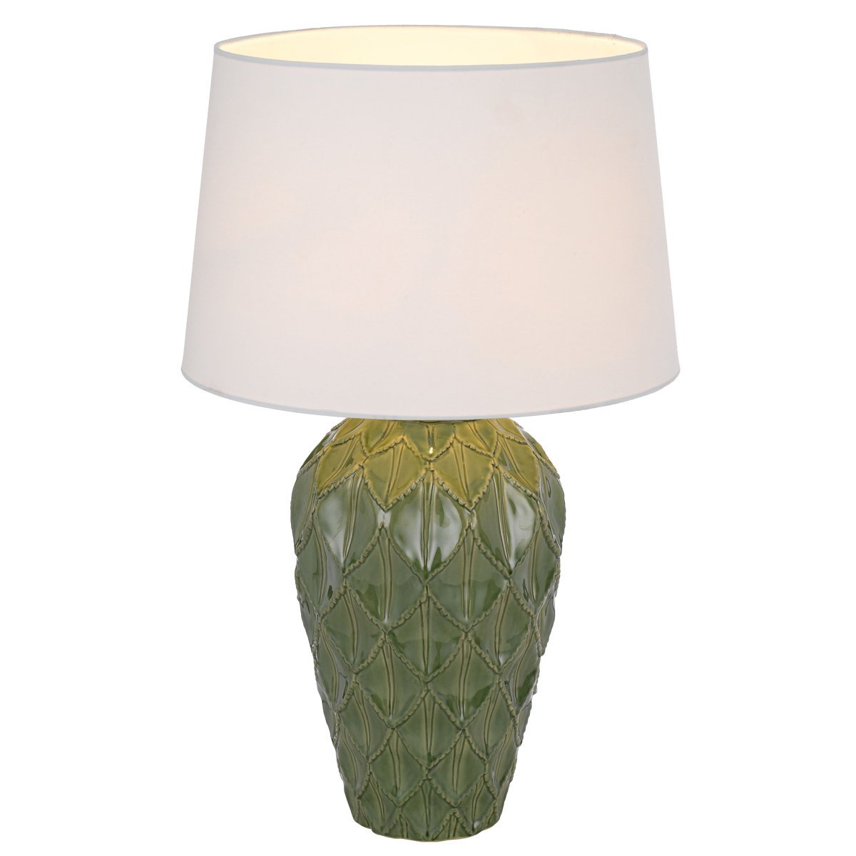 Madrid Table Lamp in Green with White Shade