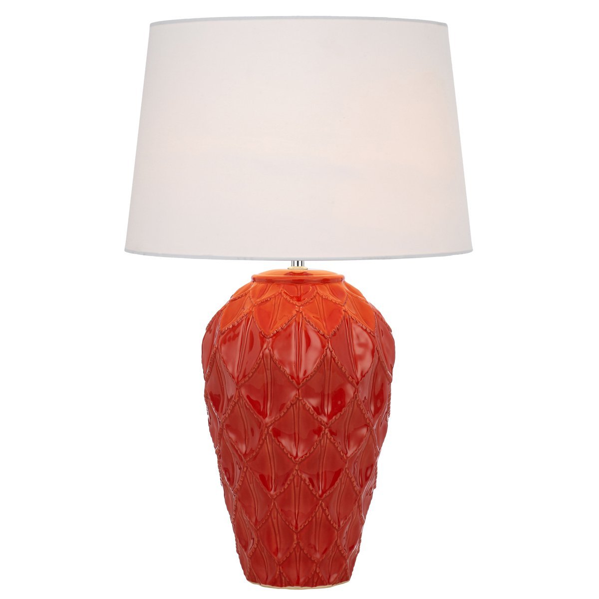 Madrid Table Lamp in Red with White Shade