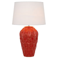 Thumbnail for Madrid Table Lamp in Red with White Shade