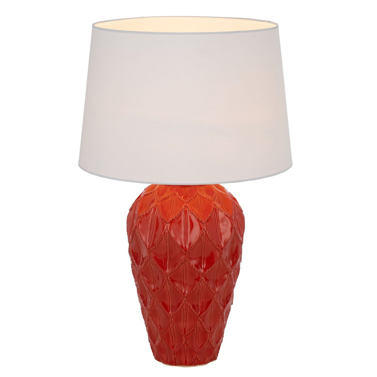 Madrid Table Lamp in Red with White Shade