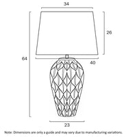 Thumbnail for Madrid Red, Green, Blue or Black Ceramic Table Lamp with White Fabric Shade