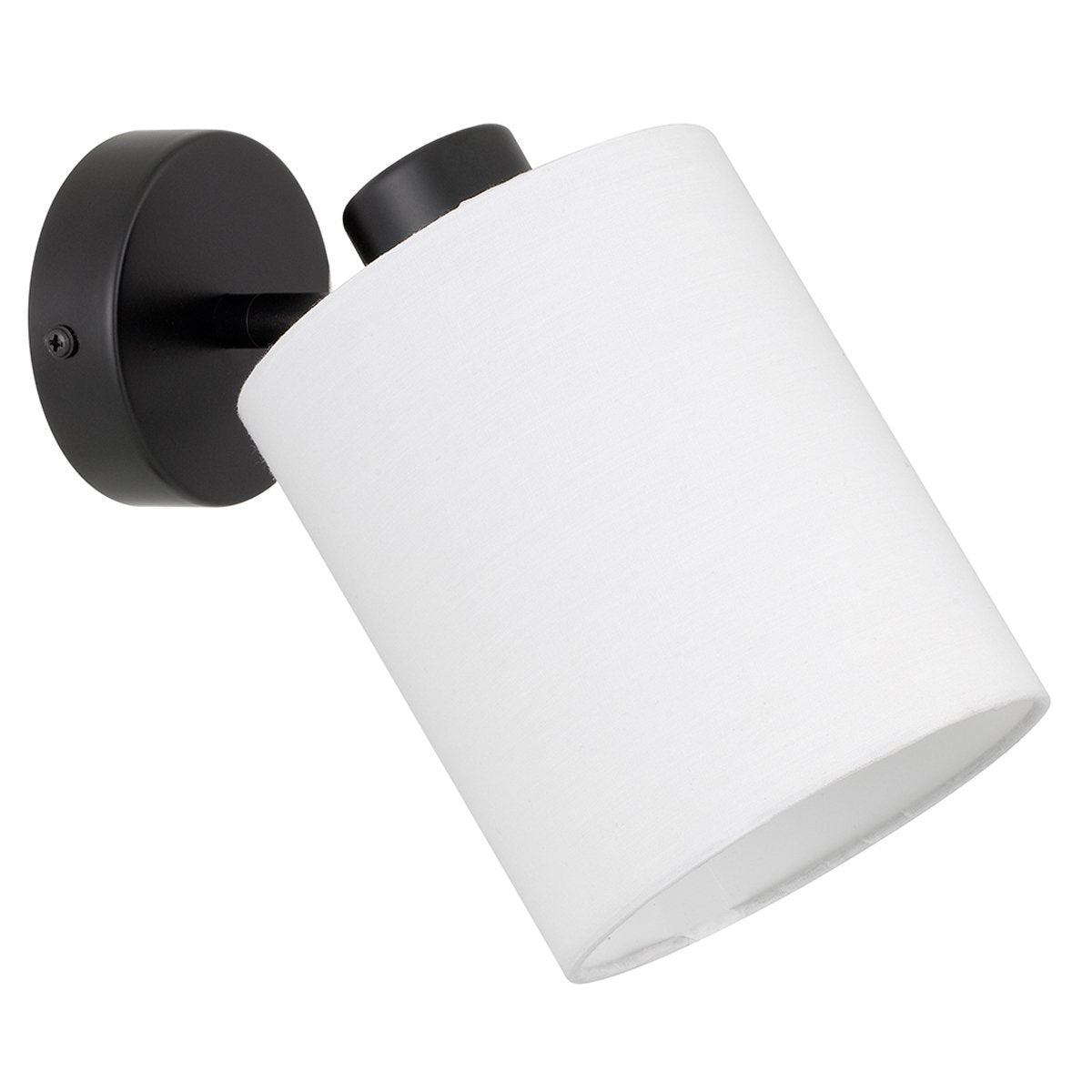 Malone 1 Light Wall Light in Black with White Shade