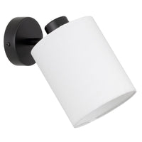 Thumbnail for Malone 1 Light Wall Light in Black with White Shade