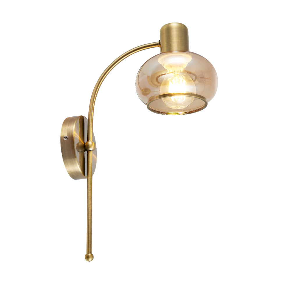 Marbell Black/Smoke or Antique Brass/Amber Wall Light