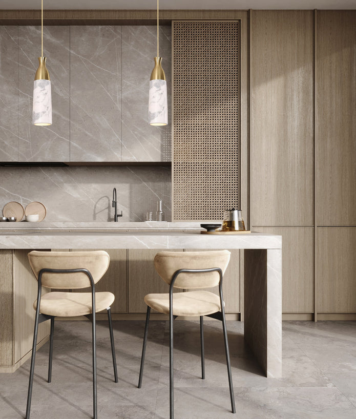 MARMOL: Interior Marble Cylinder Pendant Lights