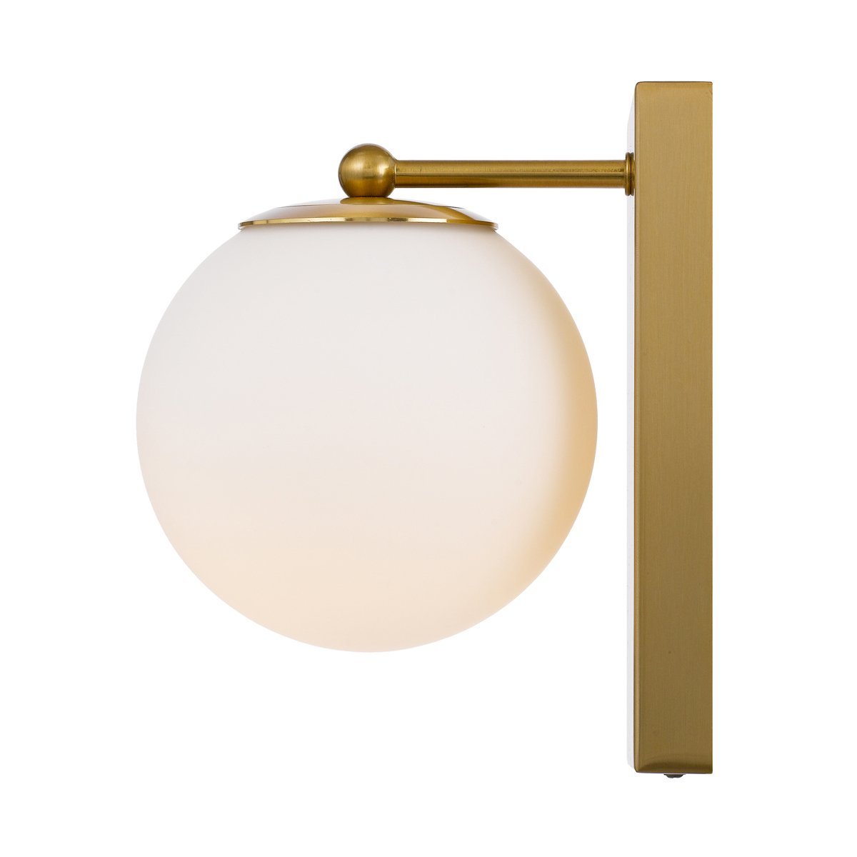 Marsten 1 Light Wall Light in Antique Gold with Opal Glass