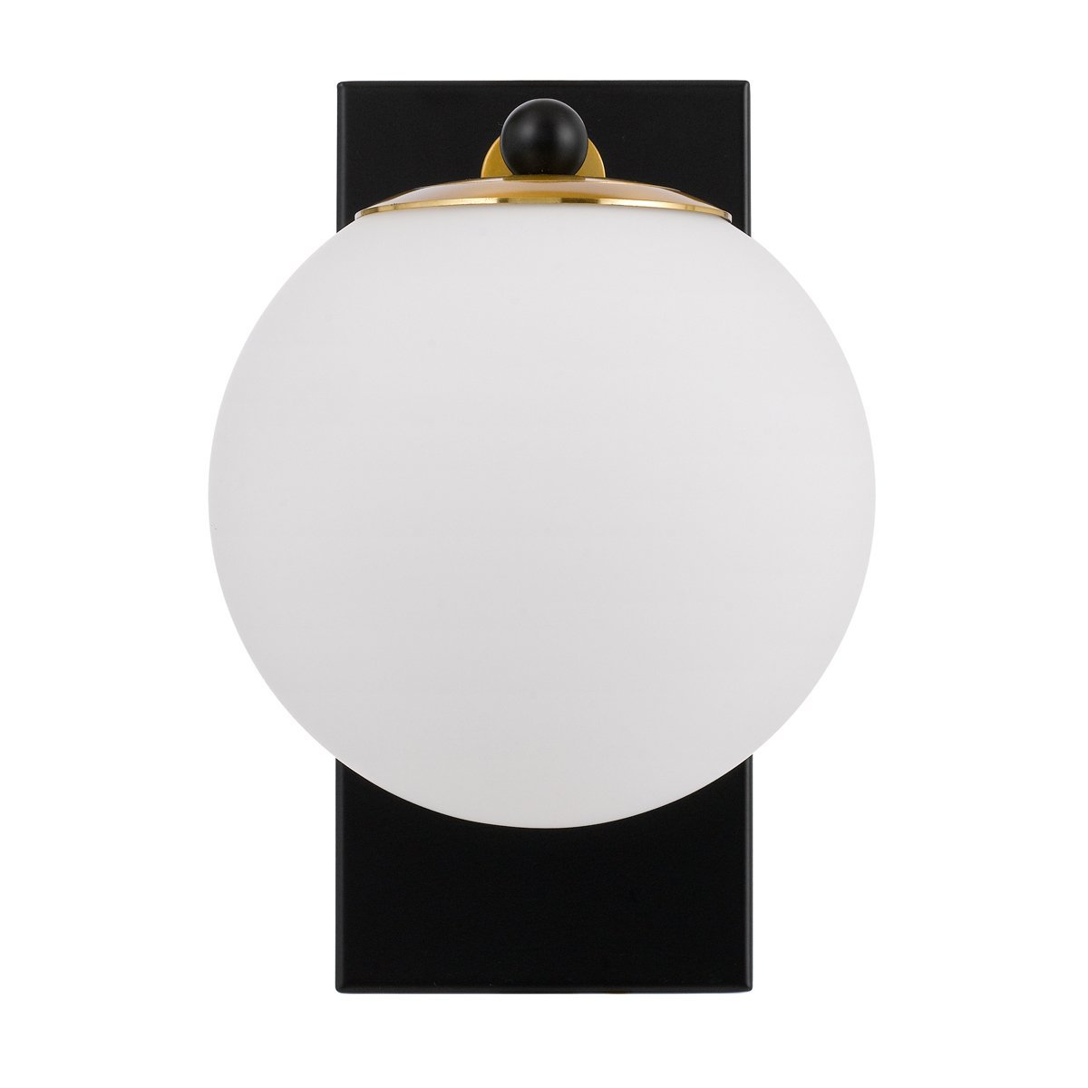 Marsten 1 Light Wall Light in Black with Opal Glass