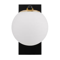 Thumbnail for Marsten 1 Light Wall Light in Black with Opal Glass