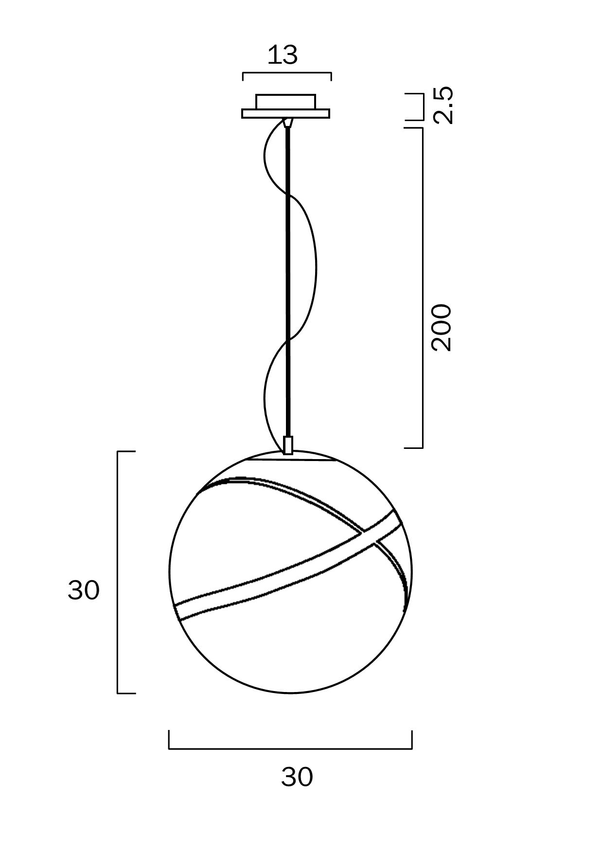 Matrix 30 White & Gold 30cm Pendant