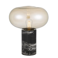 Thumbnail for Maximo Table Lamp in Black Marble with Amber Glass Shade