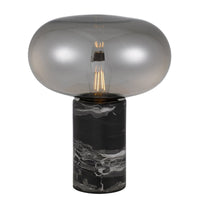 Thumbnail for Maximo Table Lamp in Black Marble with Smoked Glass Shade