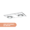 Profile Panel DC 2 Heat 3 in 1 Bathroom Heater Exhaust Fan with 12w Tricolour Panel Light White