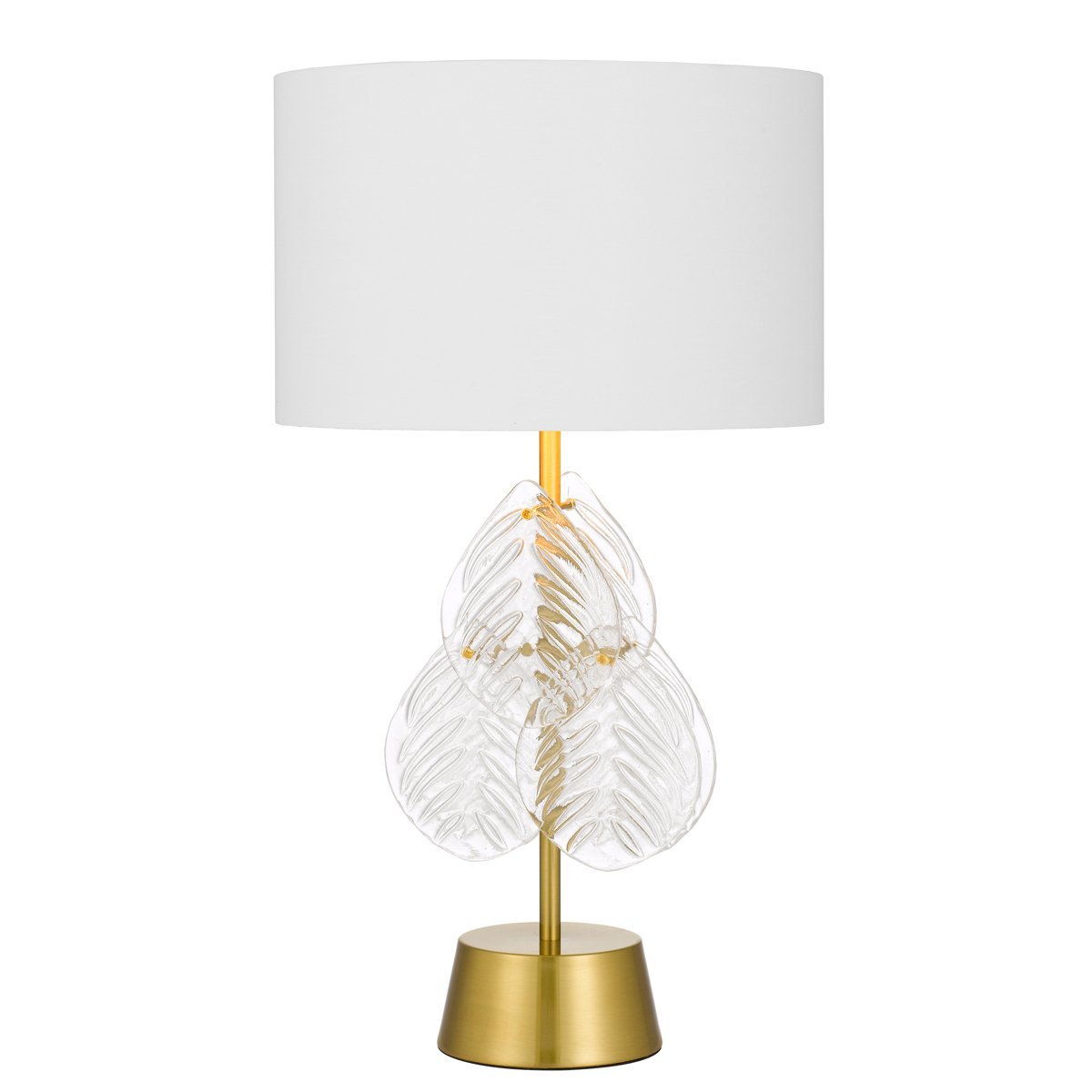 Melania Table Lamp in Gold with White Shade