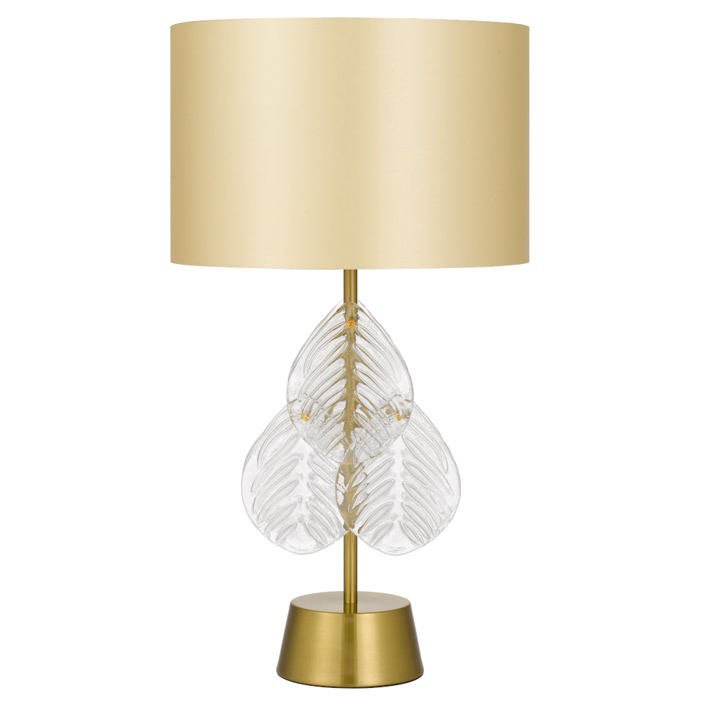 Melania Gold & Clear Glass Table Lamp with White or Gold Shade