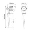 Mini Spike Black 12V 6W 3000K IP65 Garden Spike