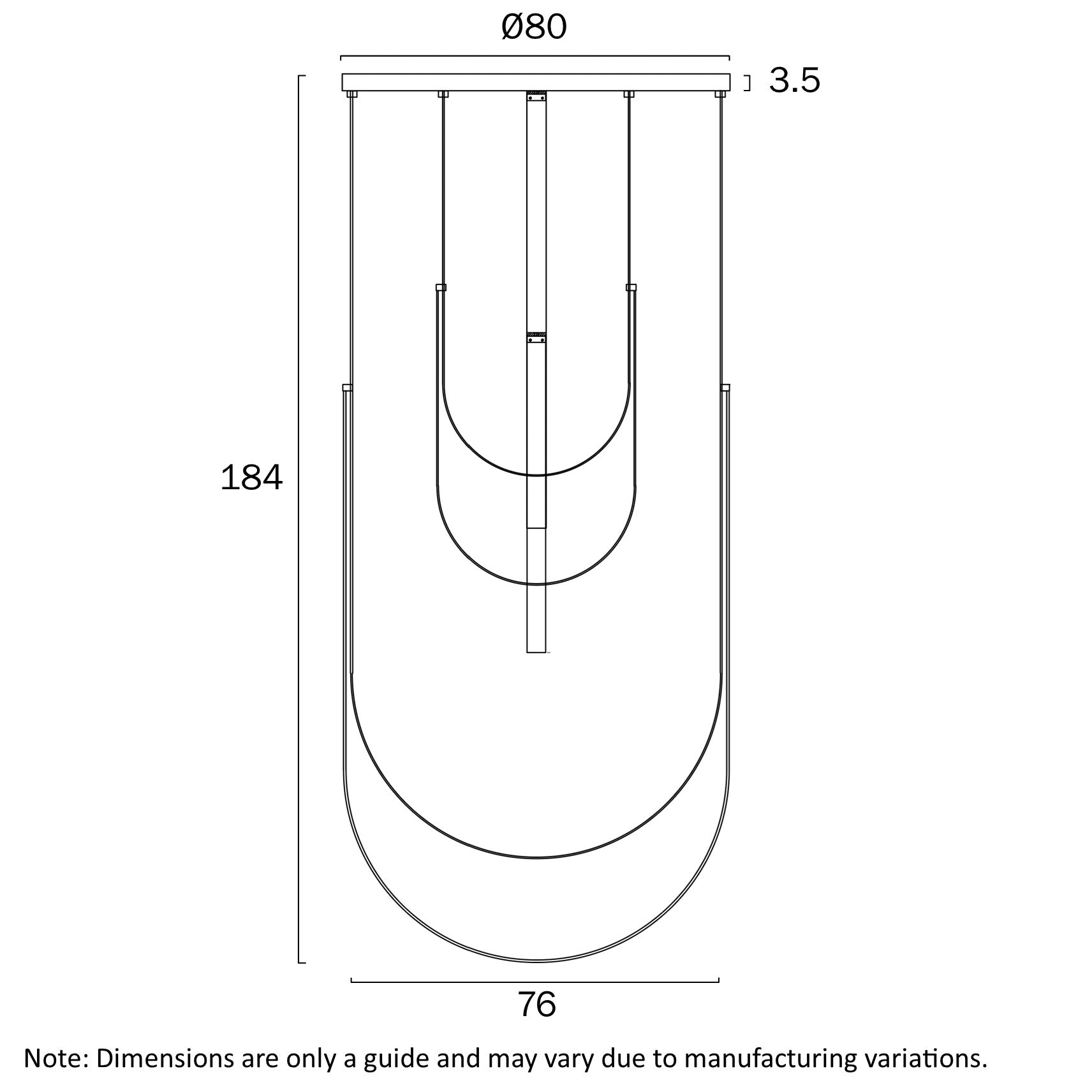 Mio Black & Leather 128W 3000K LED Pendant