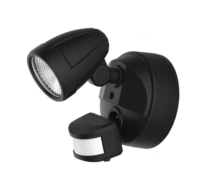 Bandit LED Flood Light Outdoor IP54 Single Spot Sensor 12W Tricolour Matt Black