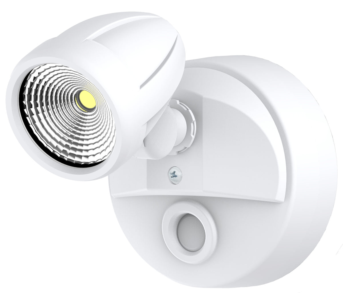 Bandit LED Flood Light Outdoor IP54 Single Spot 12W Tricolour Matt White