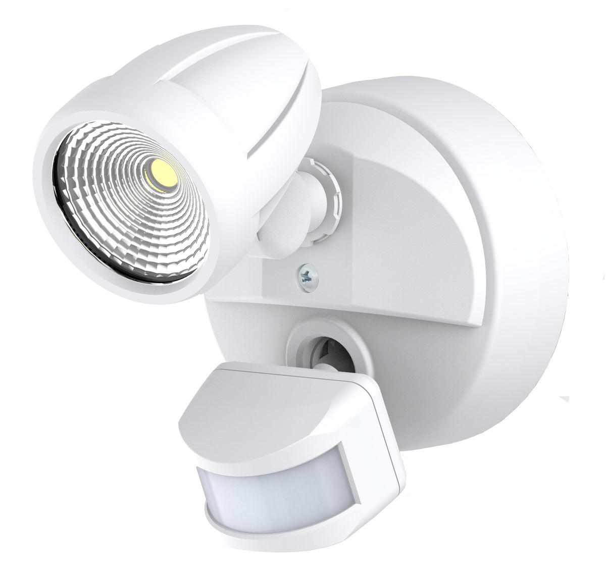 Bandit LED Flood Light Outdoor IP54 Single Spot Sensor 12W Tricolour Matt White