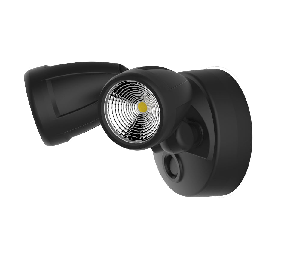 Bandit LED Flood Light Outdoor IP54 Double Spot 2 x 12W Tricolour Matt Black