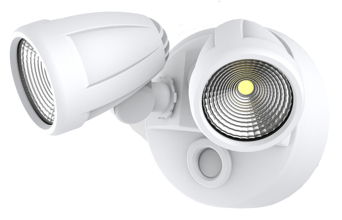 Bandit LED Flood Light Outdoor IP54 Double Spot 2 x 12W Tricolour Matt White