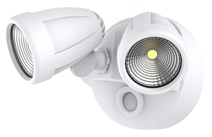 Bandit LED Flood Light Outdoor IP54 Double Spot 2 x 12W Tricolour Matt White