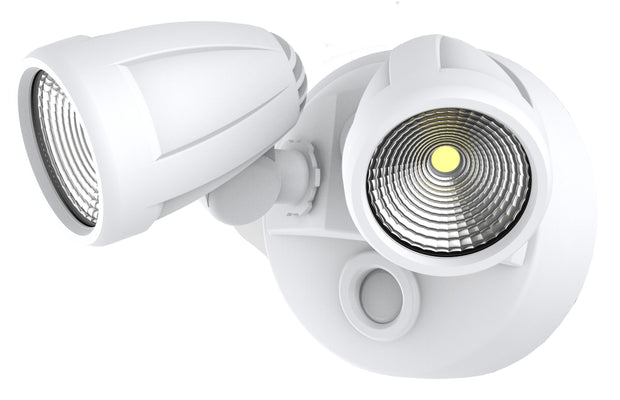 Bandit LED Flood Light Outdoor IP54 Double Spot 2 x 12W Tricolour Matt White