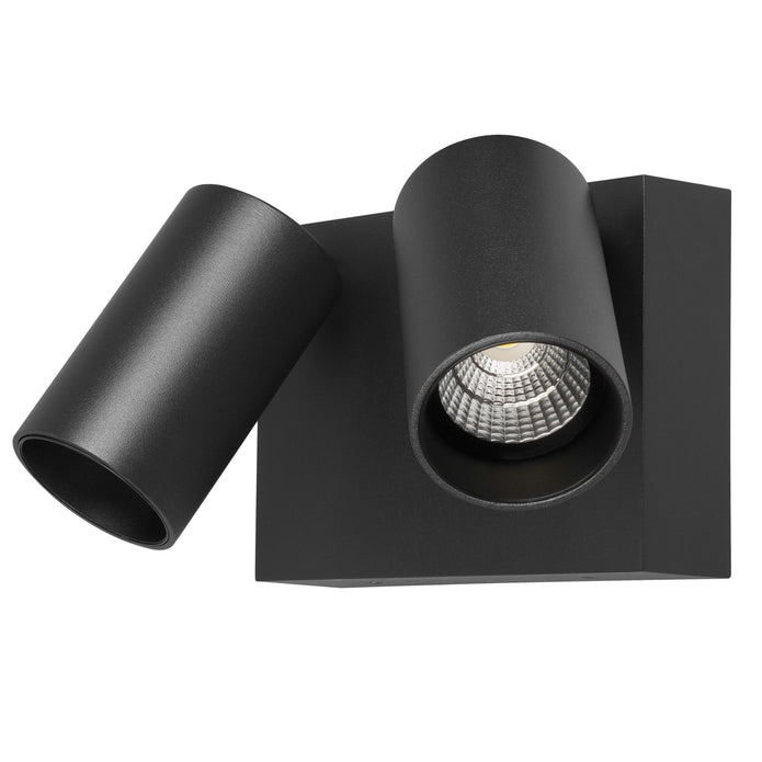 Capri LED Double Spot 2 x 9W Tricolour IP65 Exterior Matt Black