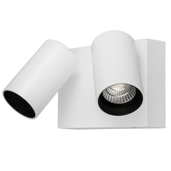 Capri LED Double Spot 2 x 9W Tricolour IP65 Exterior White