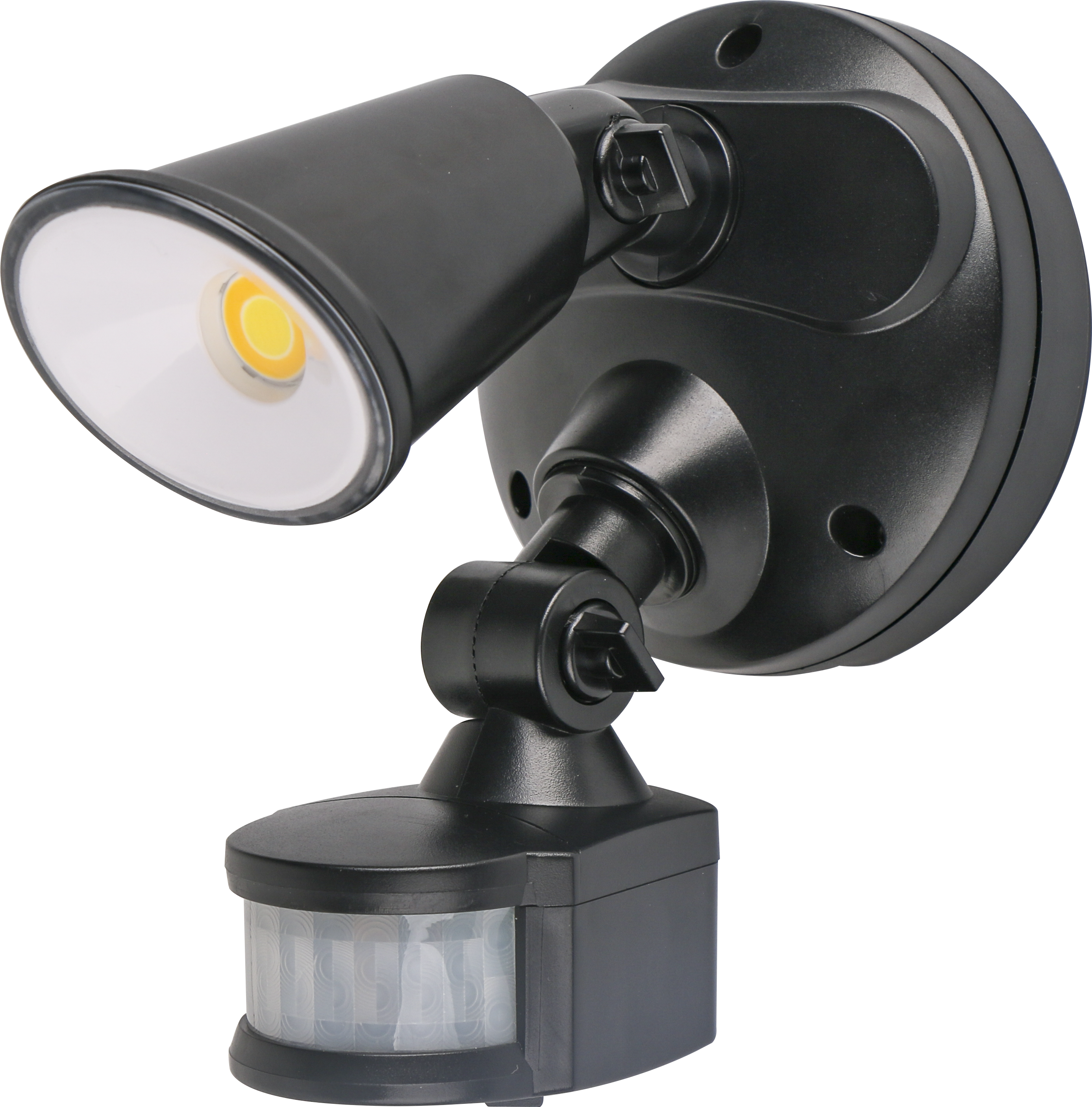 Defender Single Spot LED Outdoor Flood Light 10w Tricolour Sensor Matt Black