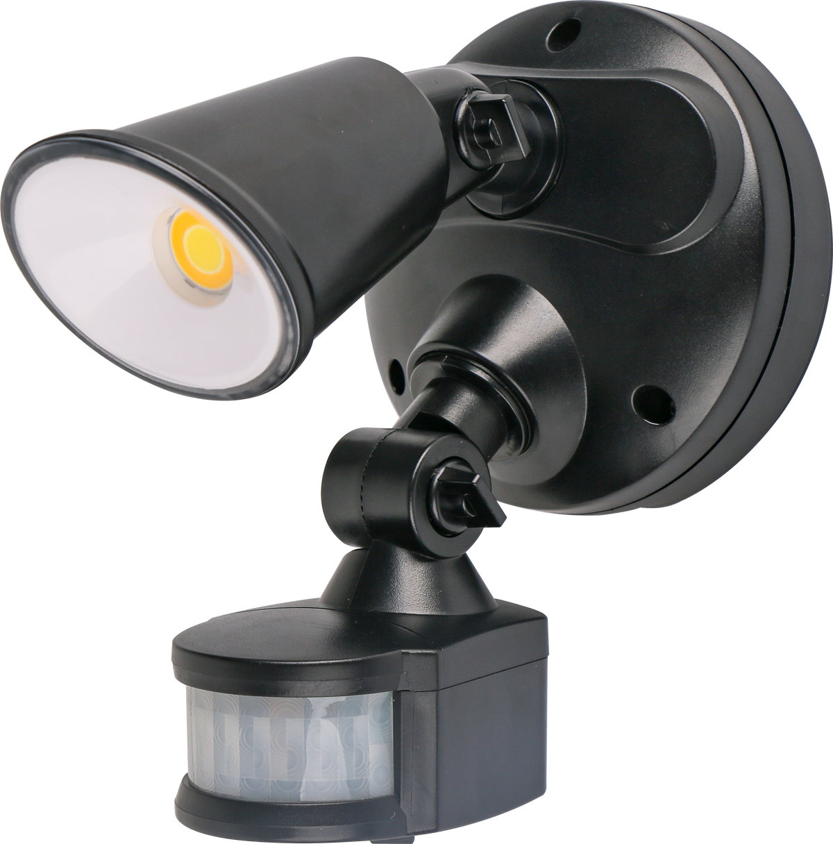 Defender Single Spot LED Outdoor Flood Light 10w Tricolour Sensor Matt Black