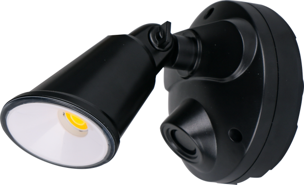 Defender Single Spot LED Outdoor Flood Light 10w Tricolour Matt Black