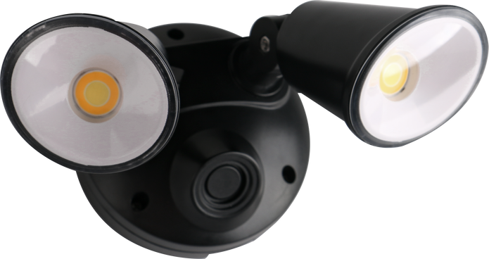 Defender Double Spot LED Outdoor Flood Light 2 x 10w Tricolour Matt Black