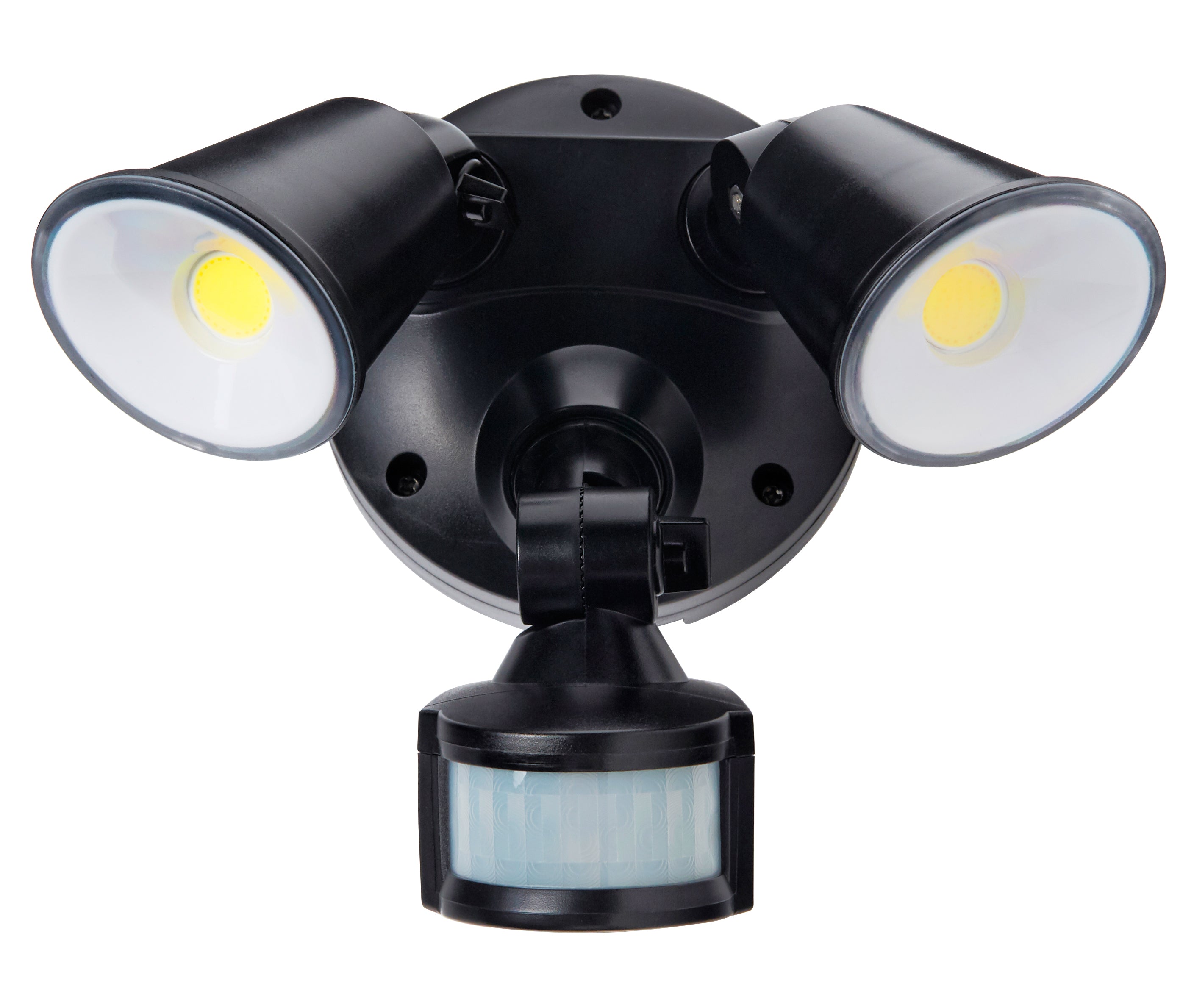 Defender Double Spot LED Outdoor Flood Light 2 x 10w Tricolour Sensor Matt Black