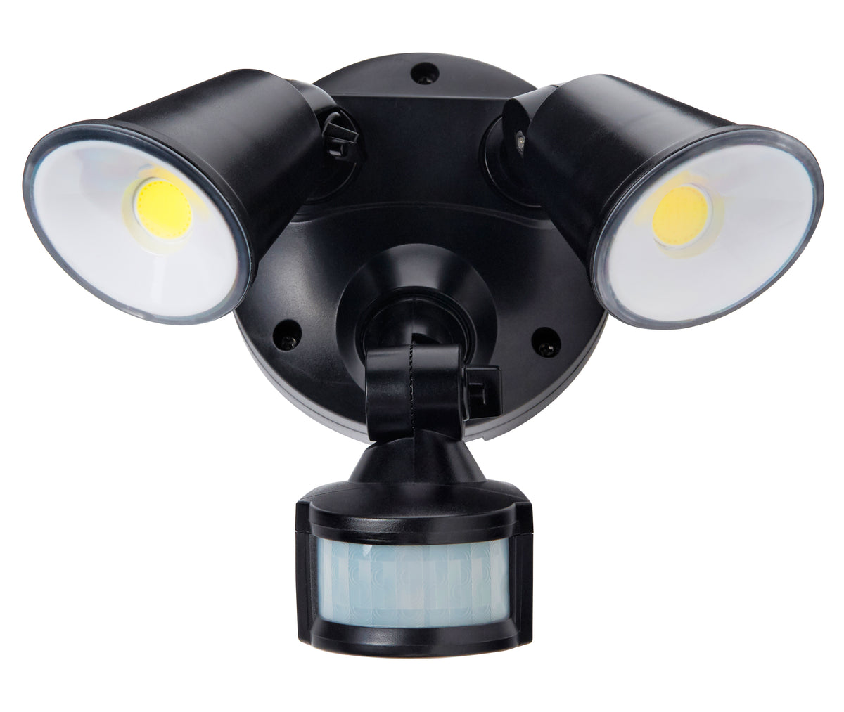 Defender Double Spot LED Outdoor Flood Light 2 x 10w Tricolour Sensor Matt Black