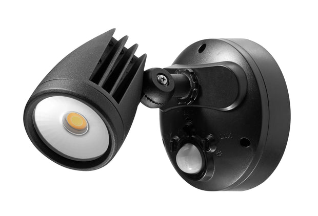 Fortress PRO LED Flood Light Outdoor IP65 Single Spot Sensor 18w Tricolour Matt Black
