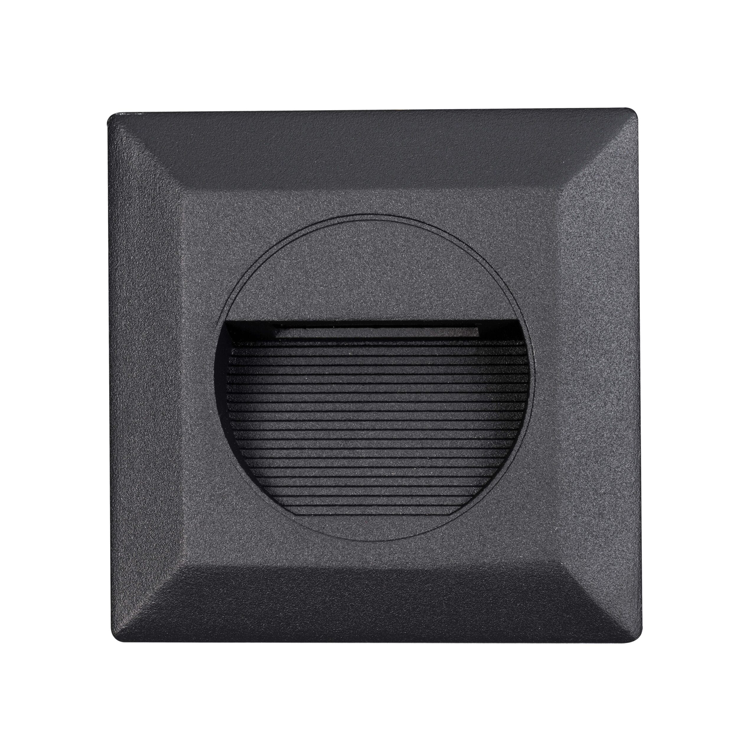 Quattro 3W LED Tricolour IP54 Reccessed Step Light Matt Black