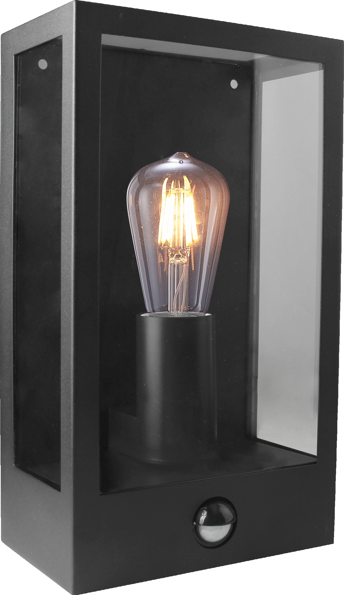 Vancouver E27 Flush Wall Exterior with PIR Sensor Matt Black